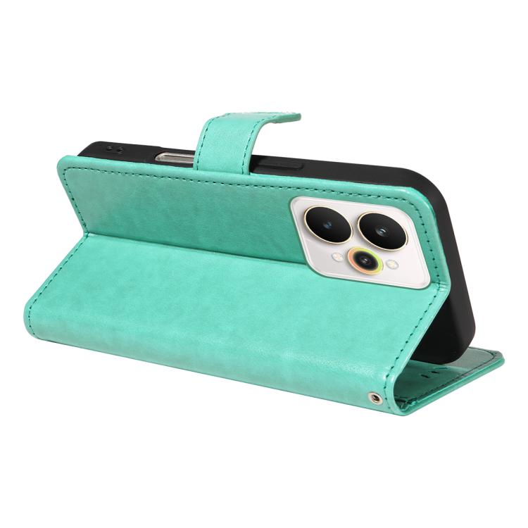 For Realme 15 5G Cat and Bee Embossed Flip Leather Phone Case
