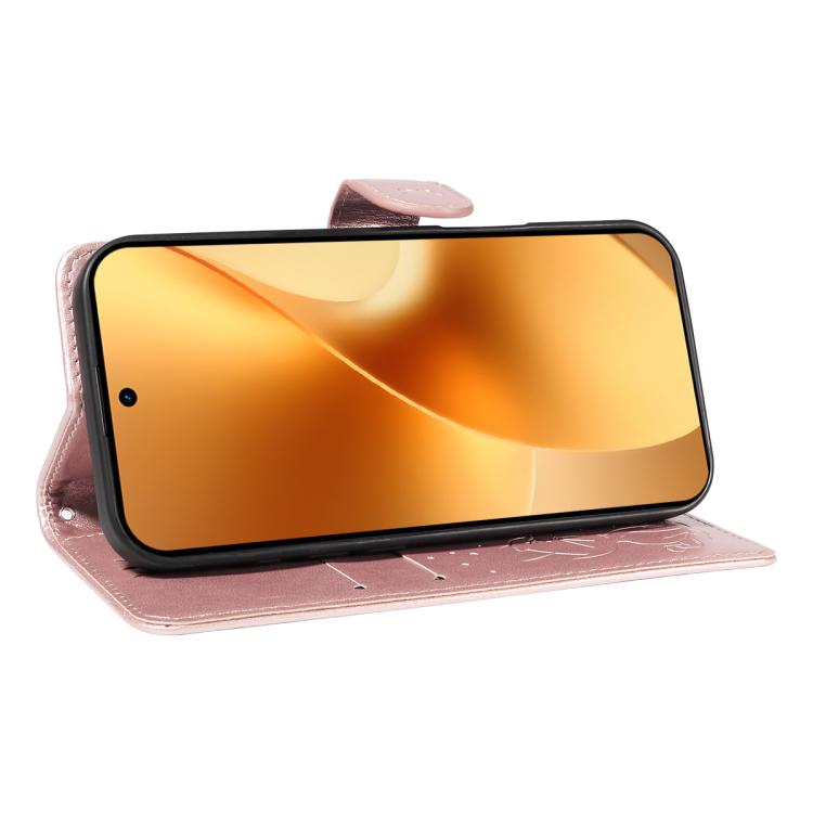 For Realme 15 5G Cat and Bee Embossed Flip Leather Phone Case