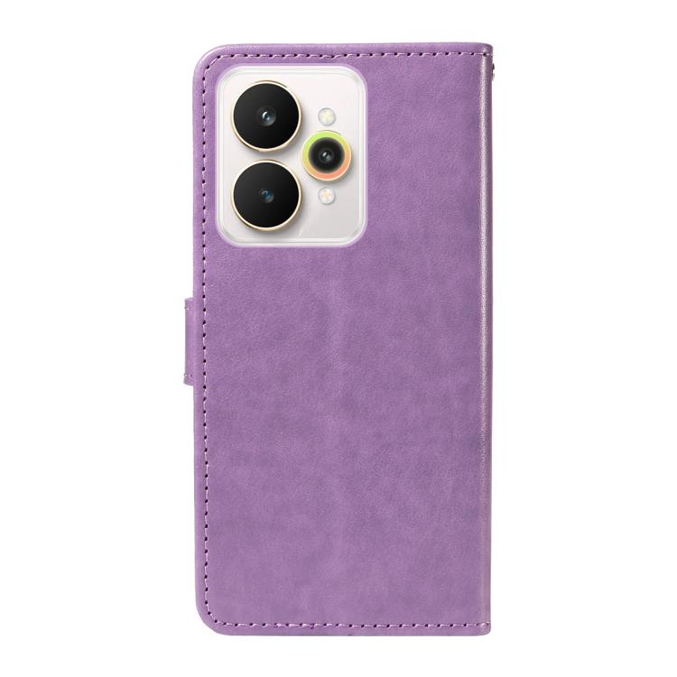 For Realme 15 5G Cat and Bee Embossed Flip Leather Phone Case