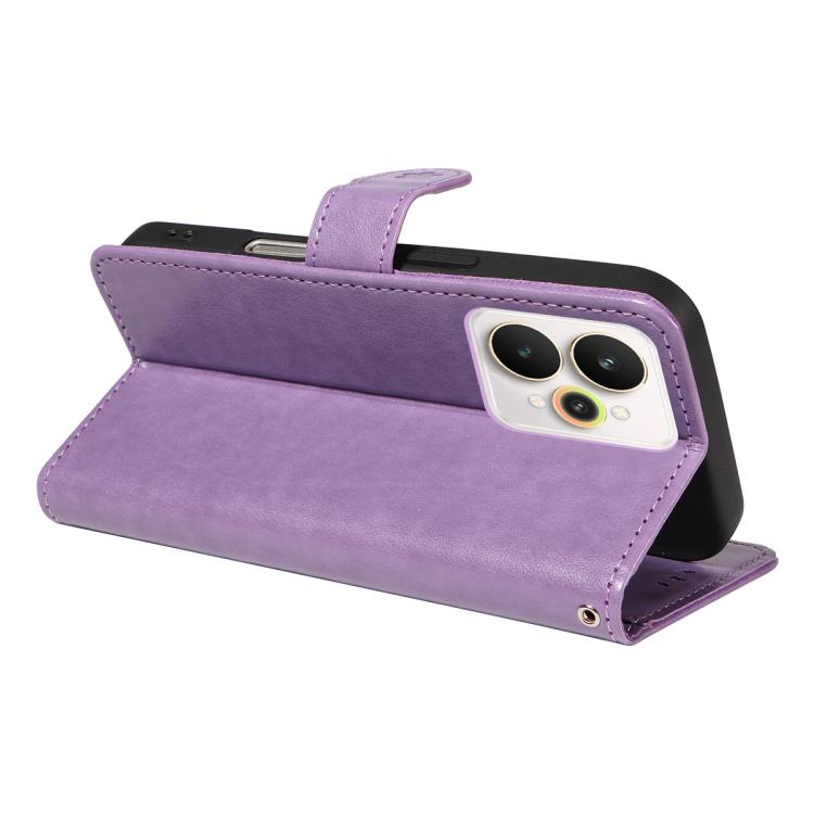 For Realme 15 5G Cat and Bee Embossed Flip Leather Phone Case