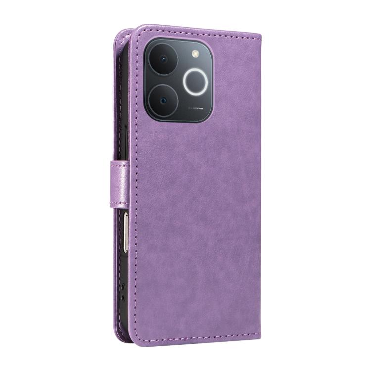For Realme C71 4G India Cat and Bee Embossed Flip Leather Phone Case