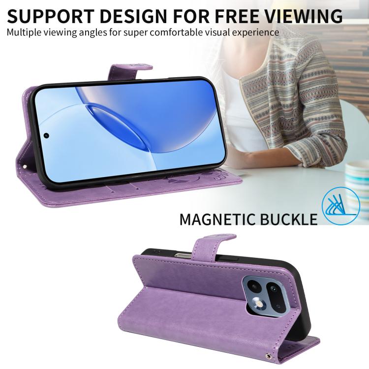 For Realme 16 Pro 5G Cat and Bee Embossed Flip Leather Phone Case