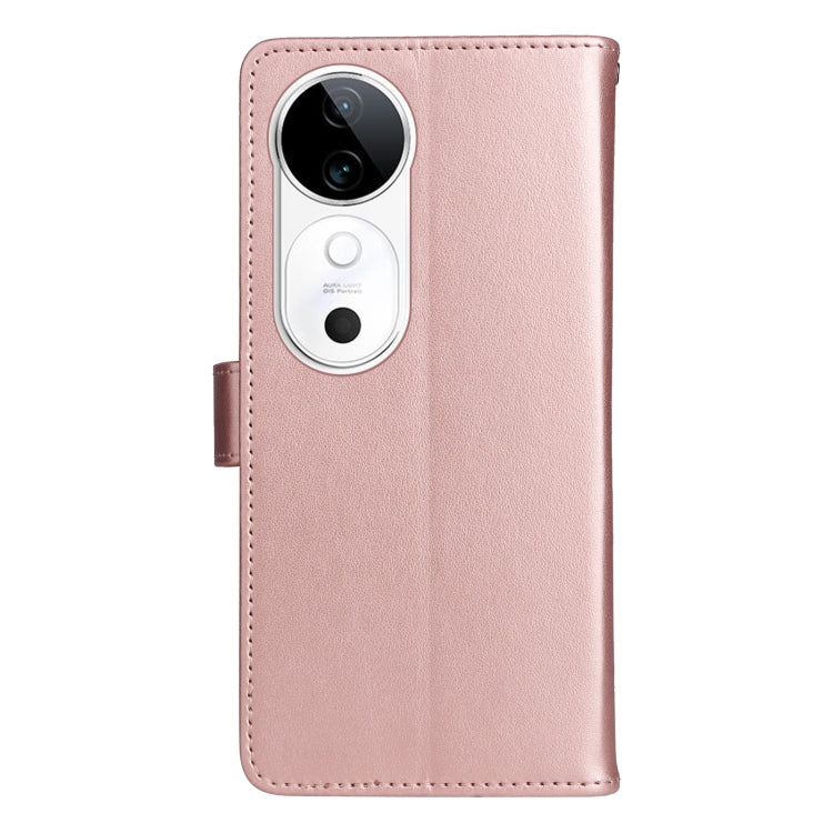 For vivo V40 5G Cat and Bee Embossed Flip Leather Phone Case