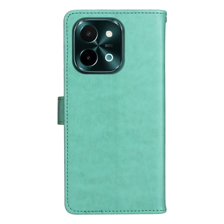 For vivo Y28 4G Cat and Bee Embossed Flip Leather Phone Case