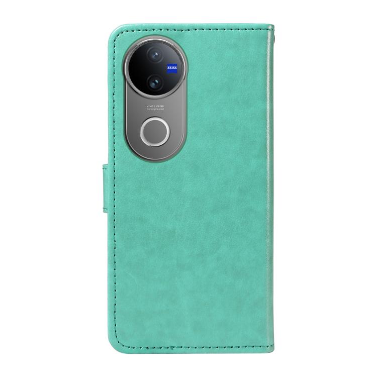 For vivo V50 5G Global Cat and Bee Embossed Flip Leather Phone Case