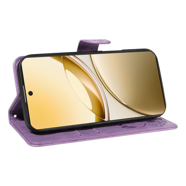 For vivo V50 5G Global Cat and Bee Embossed Flip Leather Phone Case