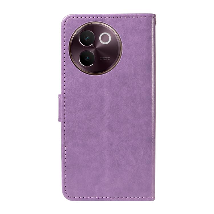 For vivo V30E / V40 Lite Global Cat and Bee Embossed Flip Leather Phone Case