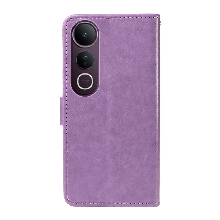 For vivo V50 Lite 5G Global Cat and Bee Embossed Flip Leather Phone Case