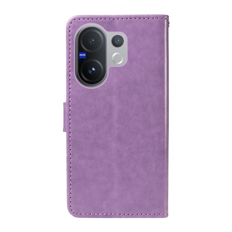 For vivo V60 5G Cat and Bee Embossed Flip Leather Phone Case