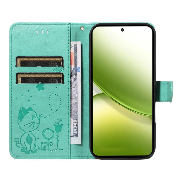 For vivo Y400 5G Cat and Bee Embossed Flip Leather Phone Case