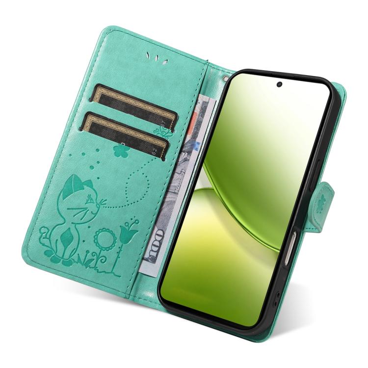 For vivo Y400 5G Cat and Bee Embossed Flip Leather Phone Case