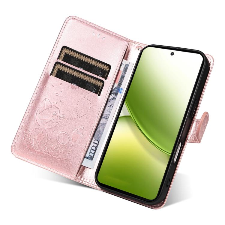 For vivo Y400 5G Cat and Bee Embossed Flip Leather Phone Case
