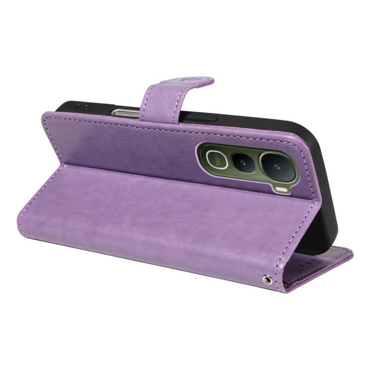 For vivo Y400 5G Cat and Bee Embossed Flip Leather Phone Case