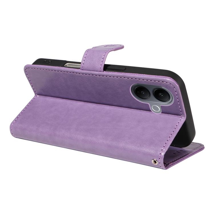 For vivo V60 Lite 4G Cat and Bee Embossed Flip Leather Phone Case