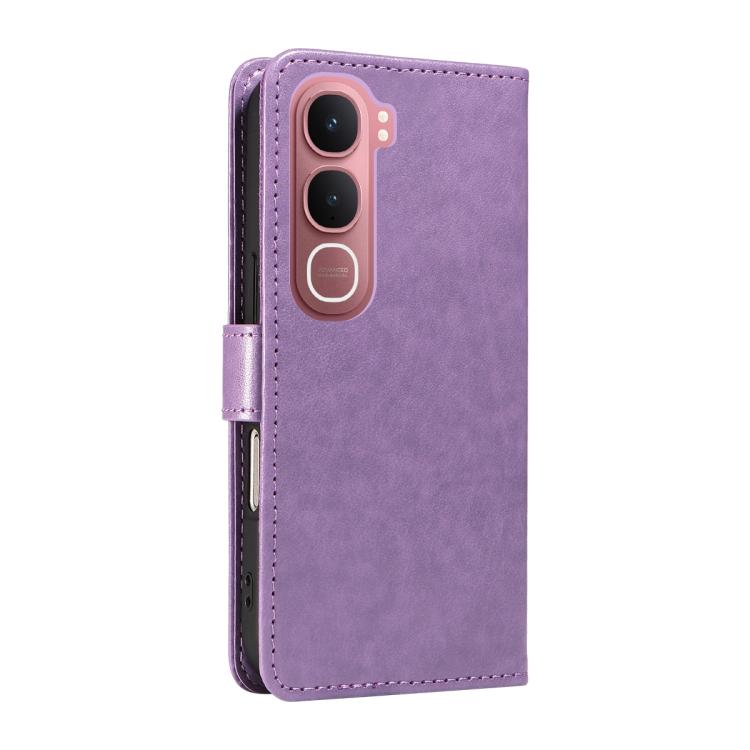 For vivo Y31 5G 2025 / Y21D Cat and Bee Embossed Flip Leather Phone Case