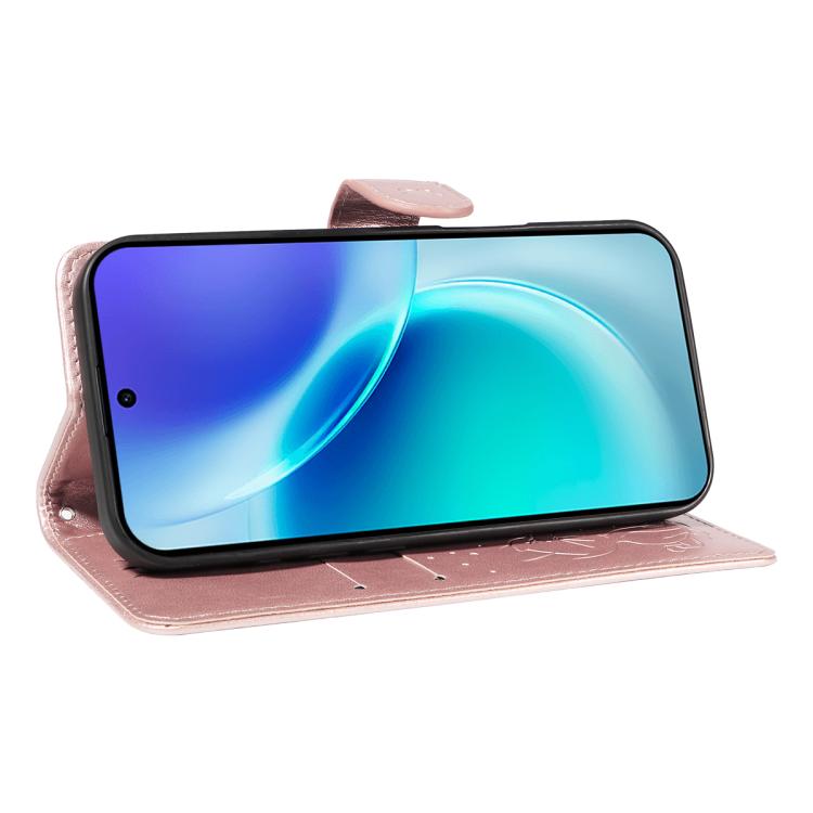 For vivo X300 Cat and Bee Embossed Flip Leather Phone Case