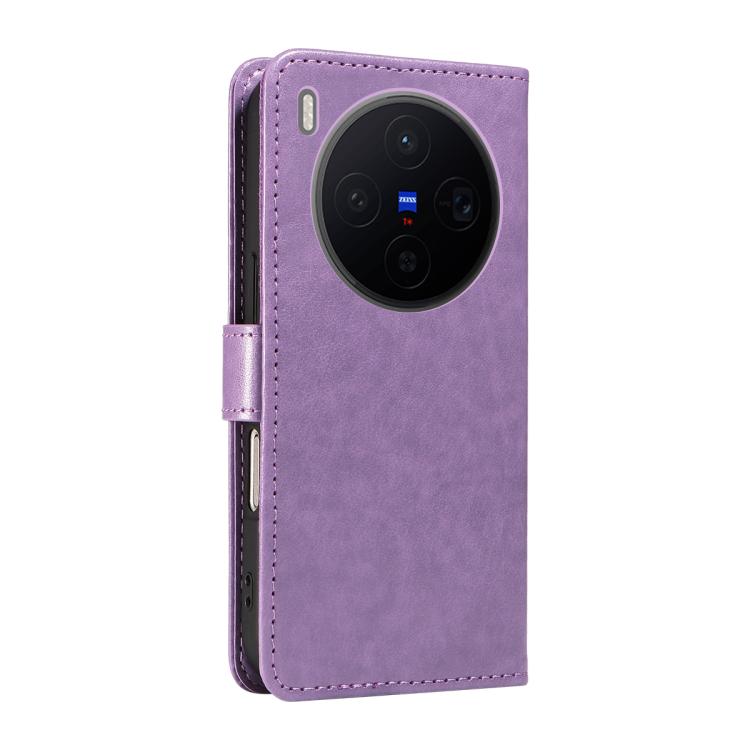 For vivo X300 Cat and Bee Embossed Flip Leather Phone Case
