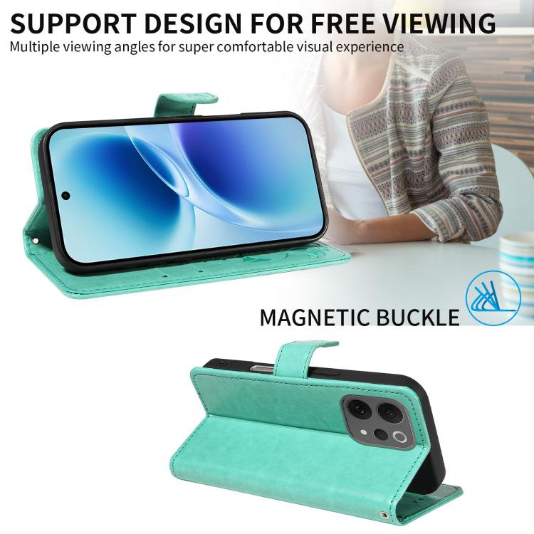 For vivo V70 5G / V70 Elite Cat and Bee Embossed Flip Leather Phone Case