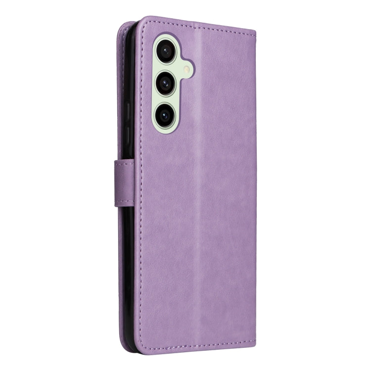 For Galaxy S24 FE 5G Cat and Bee Embossed Flip Leather Phone Case