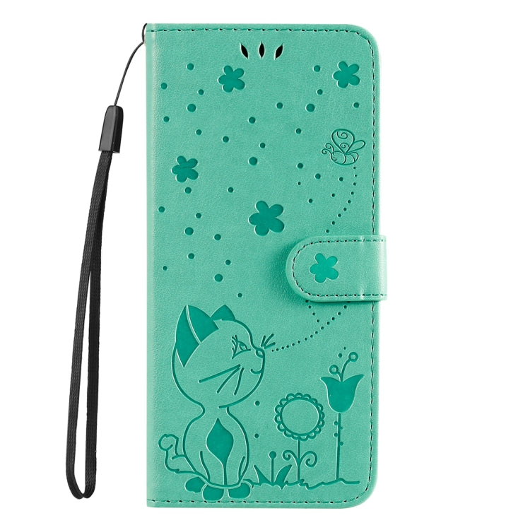 For Galaxy S25 / S24 5G Cat and Bee Embossed Flip Leather Phone Case