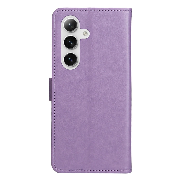 For Galaxy S25 / S24 5G Cat and Bee Embossed Flip Leather Phone Case