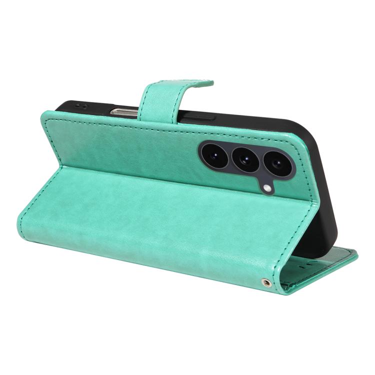 For Galaxy S25 FE 5G Cat and Bee Embossed Flip Leather Phone Case