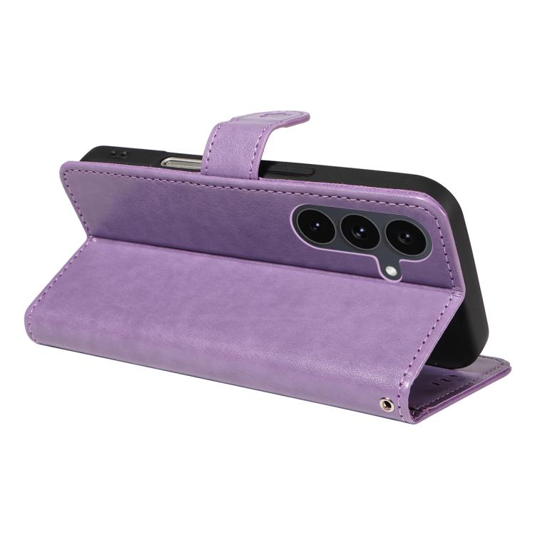 For Galaxy S25 FE 5G Cat and Bee Embossed Flip Leather Phone Case