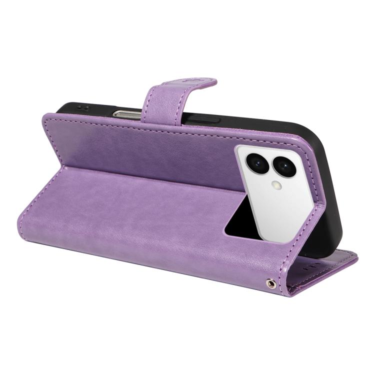 For Galaxy S26 Edge 5G Cat and Bee Embossed Flip Leather Phone Case