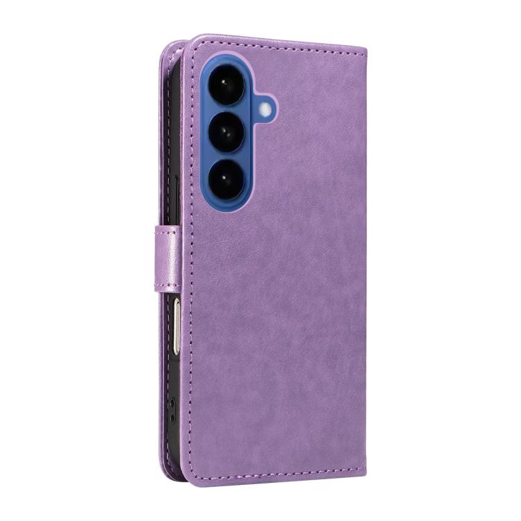 For Galaxy S26 5G Cat and Bee Embossed Flip Leather Phone Case