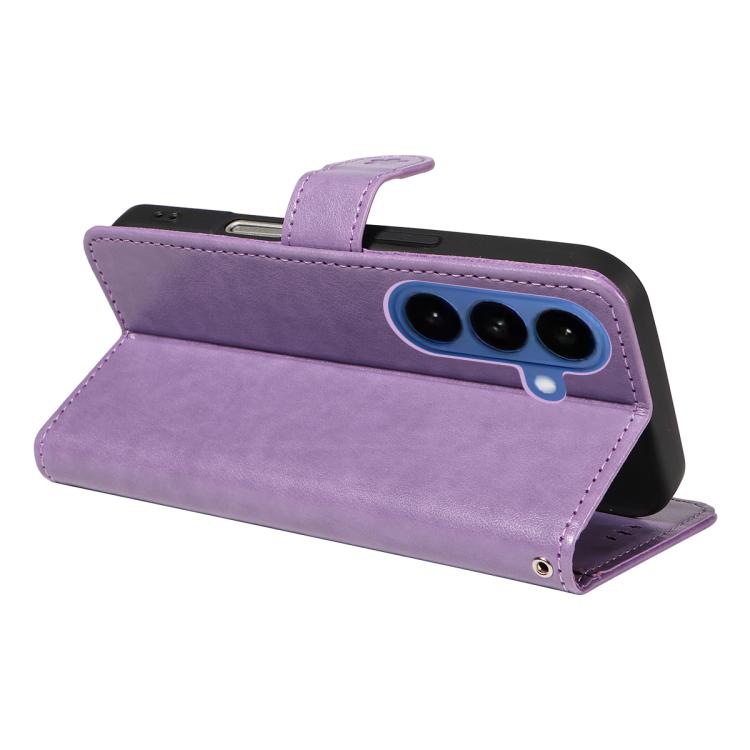 For Galaxy S26 5G Cat and Bee Embossed Flip Leather Phone Case