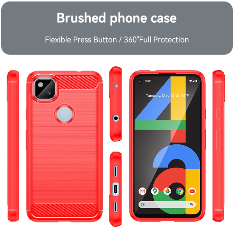 For Google Pixel 4a Carbon Fiber Brushed Texture TPU Phone Case