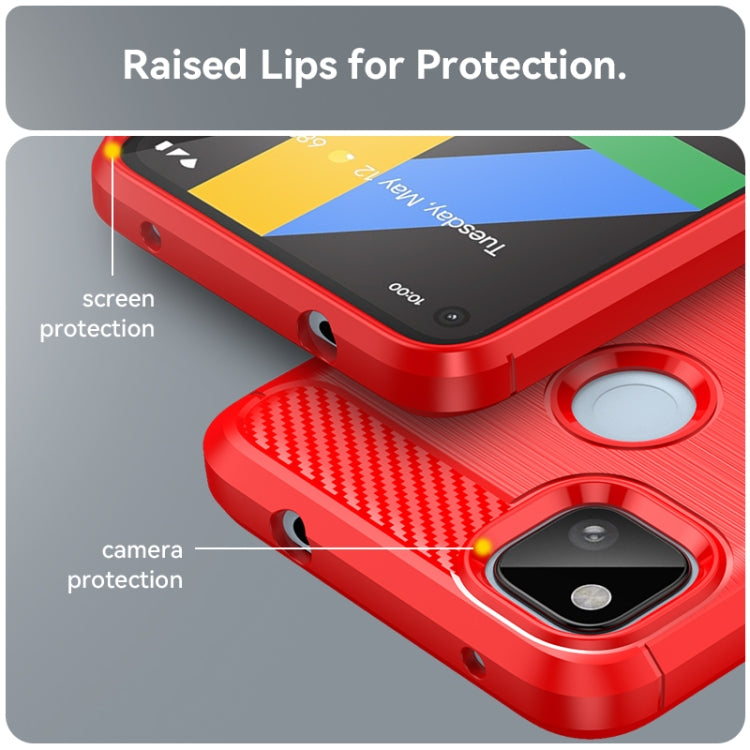 For Google Pixel 4a Carbon Fiber Brushed Texture TPU Phone Case