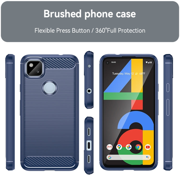 For Google Pixel 4a Carbon Fiber Brushed Texture TPU Phone Case