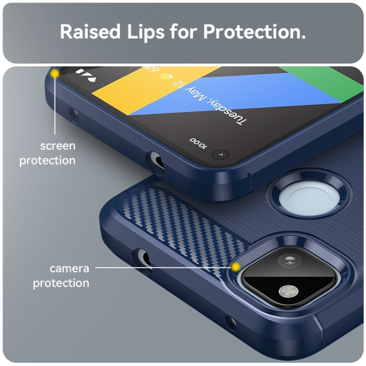 For Google Pixel 4a Carbon Fiber Brushed Texture TPU Phone Case