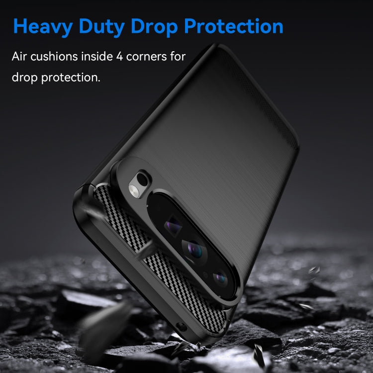 For Google Pixel 9 Pro XL Carbon Fiber Brushed Texture TPU Phone Case