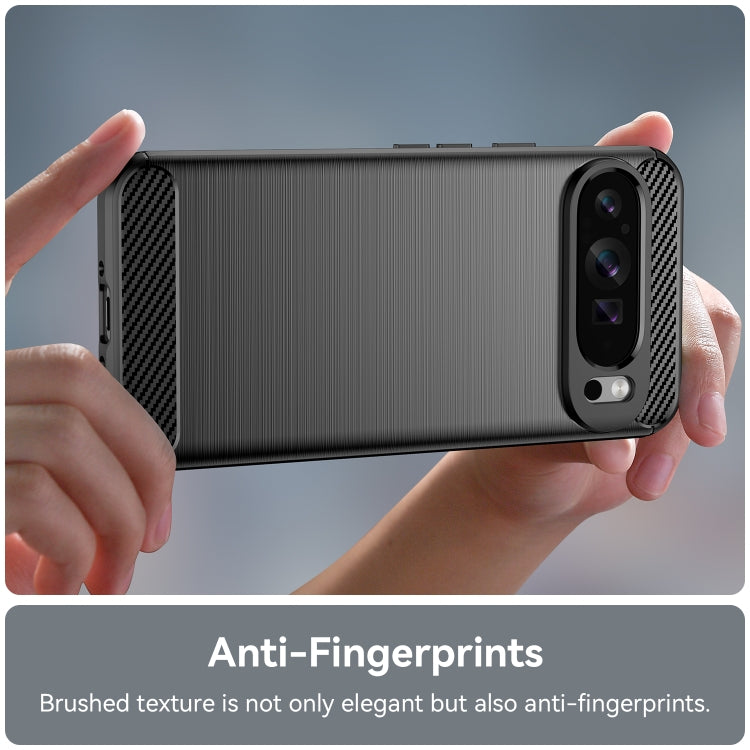 For Google Pixel 9 Pro XL Carbon Fiber Brushed Texture TPU Phone Case