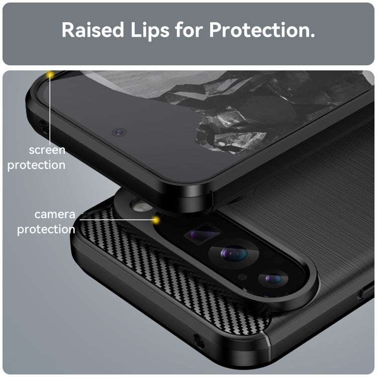 For Google Pixel 9 Pro XL Carbon Fiber Brushed Texture TPU Phone Case