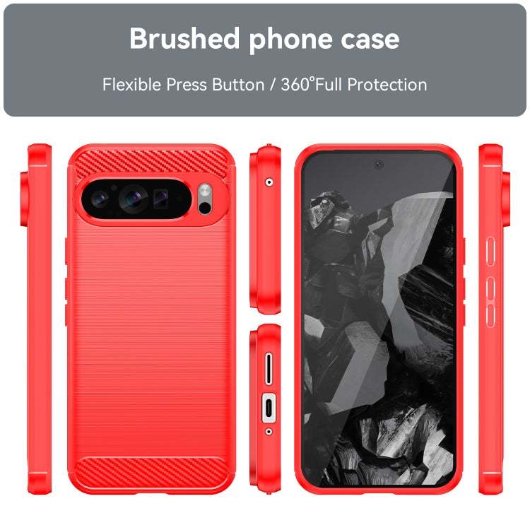 For Google Pixel 9 Pro XL Carbon Fiber Brushed Texture TPU Phone Case