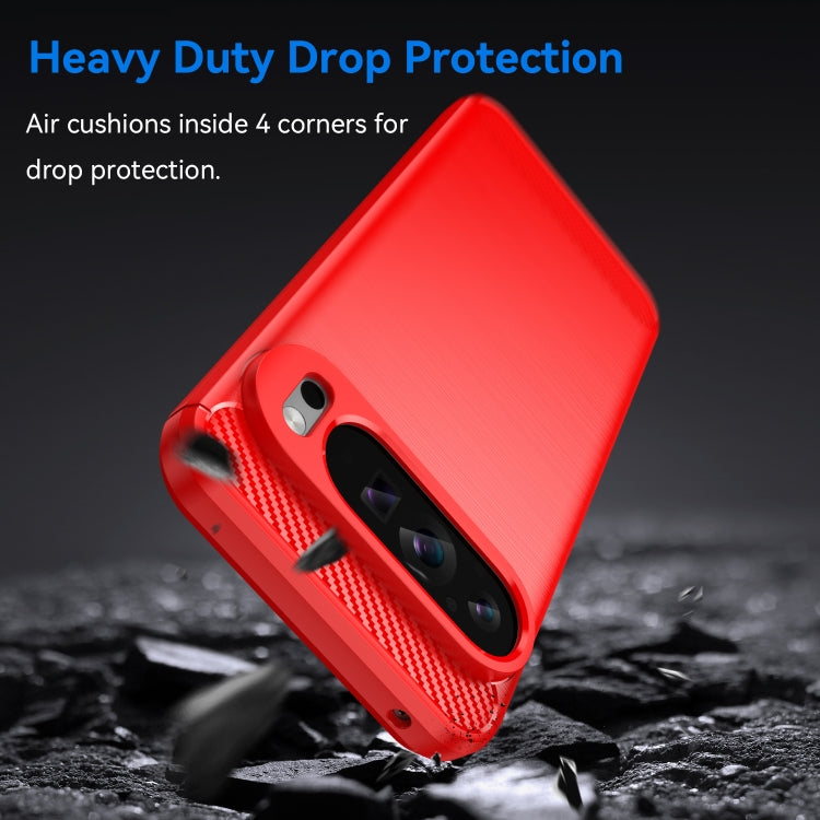 For Google Pixel 9 Pro XL Carbon Fiber Brushed Texture TPU Phone Case