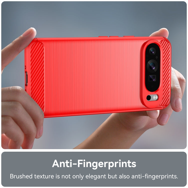 For Google Pixel 9 Pro XL Carbon Fiber Brushed Texture TPU Phone Case