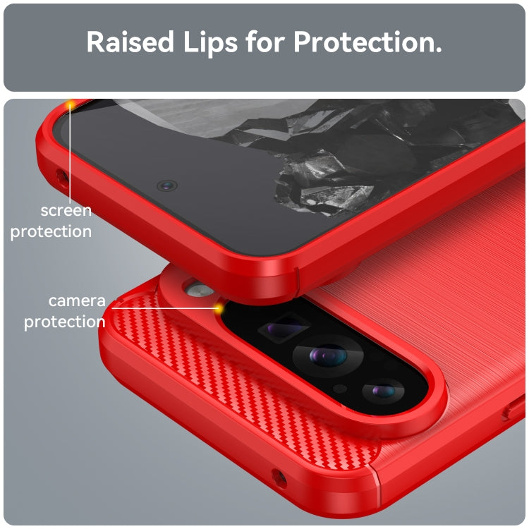 For Google Pixel 9 Pro XL Carbon Fiber Brushed Texture TPU Phone Case