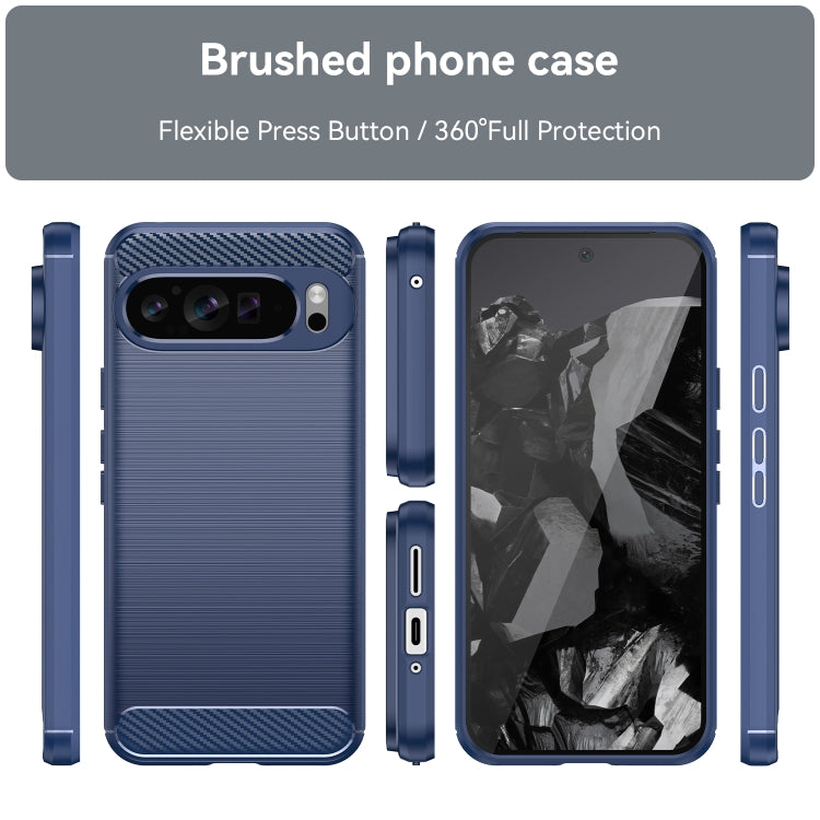 For Google Pixel 9 Pro XL Carbon Fiber Brushed Texture TPU Phone Case