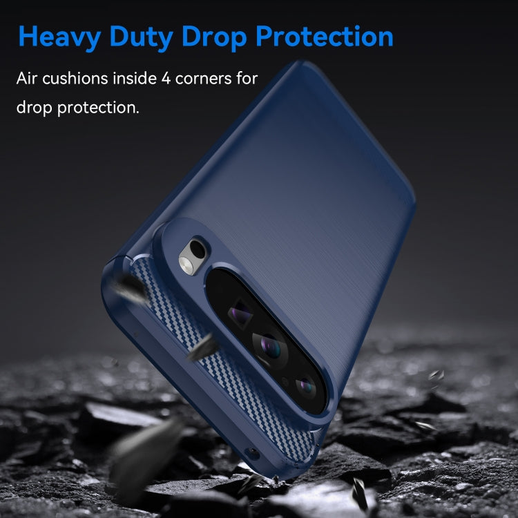 For Google Pixel 9 Pro XL Carbon Fiber Brushed Texture TPU Phone Case