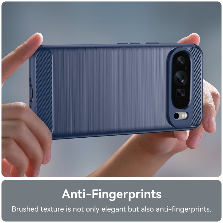 For Google Pixel 9 Pro XL Carbon Fiber Brushed Texture TPU Phone Case