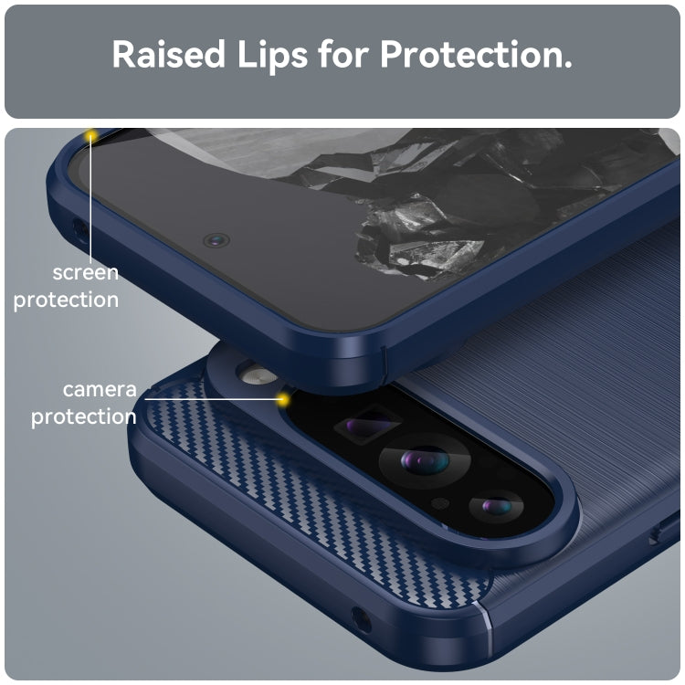 For Google Pixel 9 Pro XL Carbon Fiber Brushed Texture TPU Phone Case
