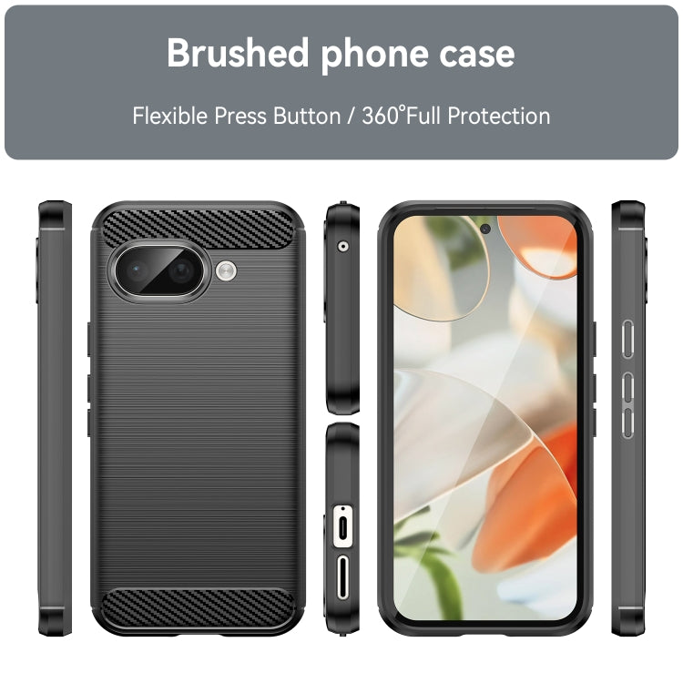 For Google Pixel 9a Carbon Fiber Brushed Texture TPU Phone Case