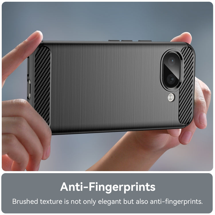 For Google Pixel 9a Carbon Fiber Brushed Texture TPU Phone Case