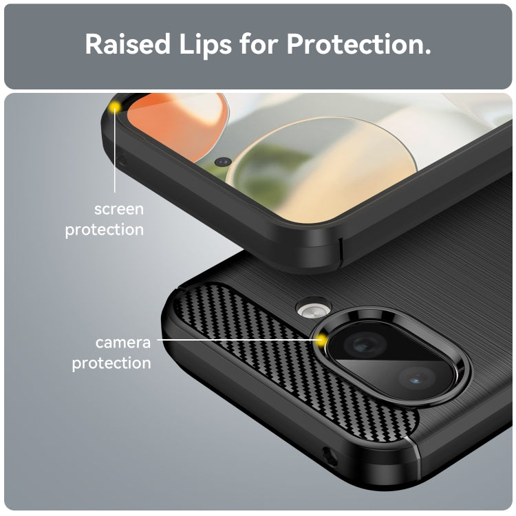 For Google Pixel 9a Carbon Fiber Brushed Texture TPU Phone Case