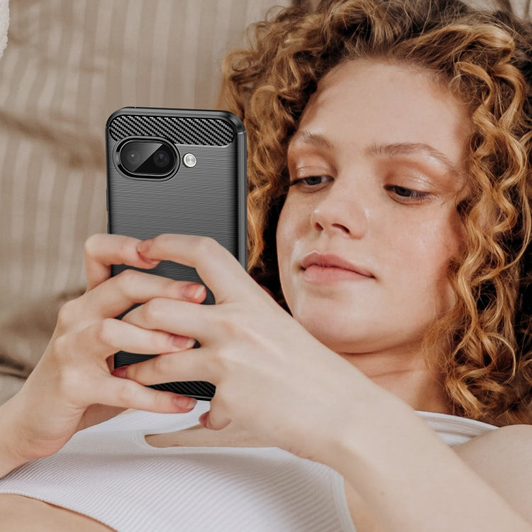 For Google Pixel 9a Carbon Fiber Brushed Texture TPU Phone Case