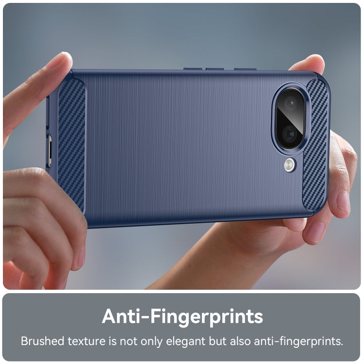 For Google Pixel 9a Carbon Fiber Brushed Texture TPU Phone Case